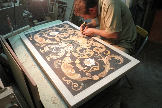 La Bottega delle Arti Antiche Tavolo da giardino in marmi policromi - 9