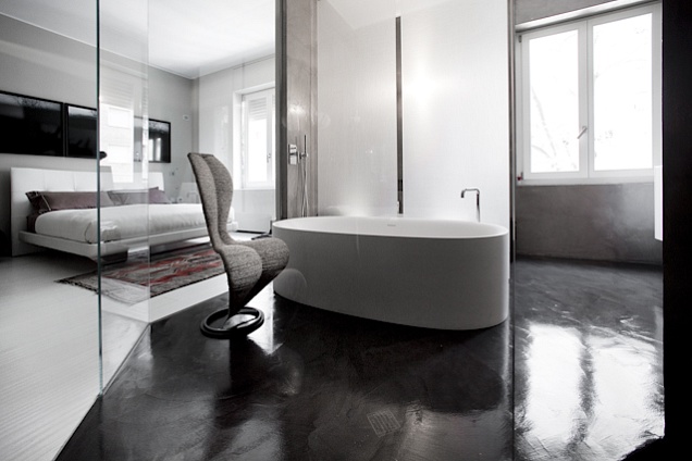 Pavimenti in resina - TS06 Dega spatolato - Diorite finitura lucida