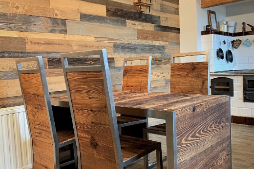 Antico Trentino Srl Mosaico in abete prima patina blu/grigio/bronzo - 2