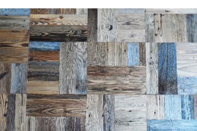 Mosaico in abete prima patina blu/grigio/bronzo