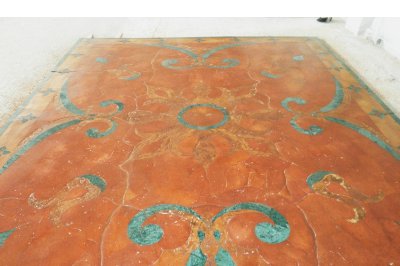 pavimenti e rivestimenti  intarsiati in terracotta