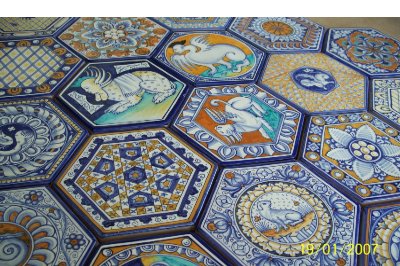 pavimento in maiolica dipinto a mano Stile Vaselli