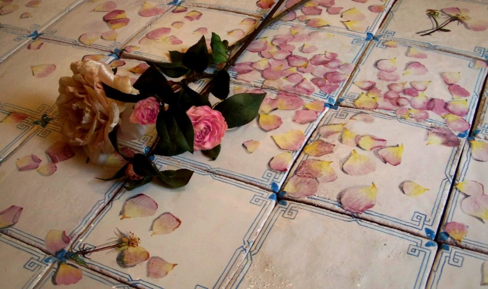 Pavimenti maiolicati con Petali di Rosa — Donatella Muffato
