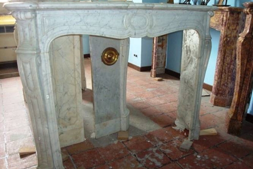 Caminetti Antichi Artis POMPADOUR PIED GALBE’ IN MARMO BIANCO CARRARA - 1