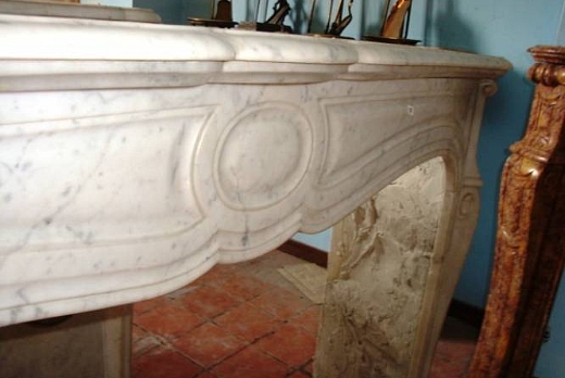 Caminetti Antichi Artis POMPADOUR PIED GALBE’ IN MARMO BIANCO CARRARA - 3